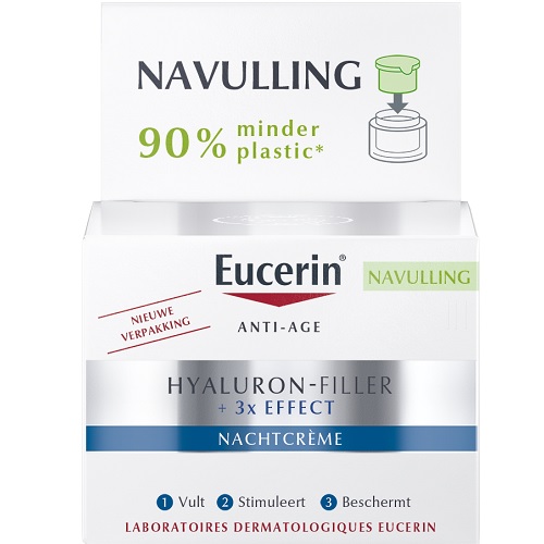 Eucerin Hyaluron-Filler 3x Effect Navulverpakking NachtcrÃ¨me SPF15 50ml