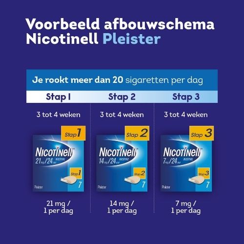 Nicotinell Stap 1 Nicotine 21mg/24uur Pleisters 14 stuks