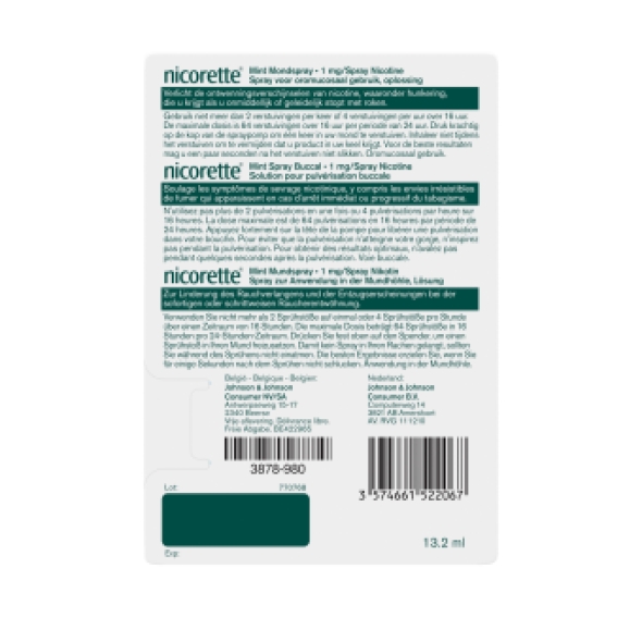 Nicorette Mint Nicotine 1mg Mondspray 13,2ml
