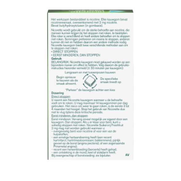Nicorette Suikervrij Nicotine 2mg Kauwgoms 30 stuks